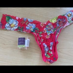 Red floral hanky panky low rise thong